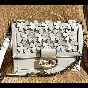 COACH RILEY TOP HANDLE 22 WITH FLORAL APPLIQUE -NWT